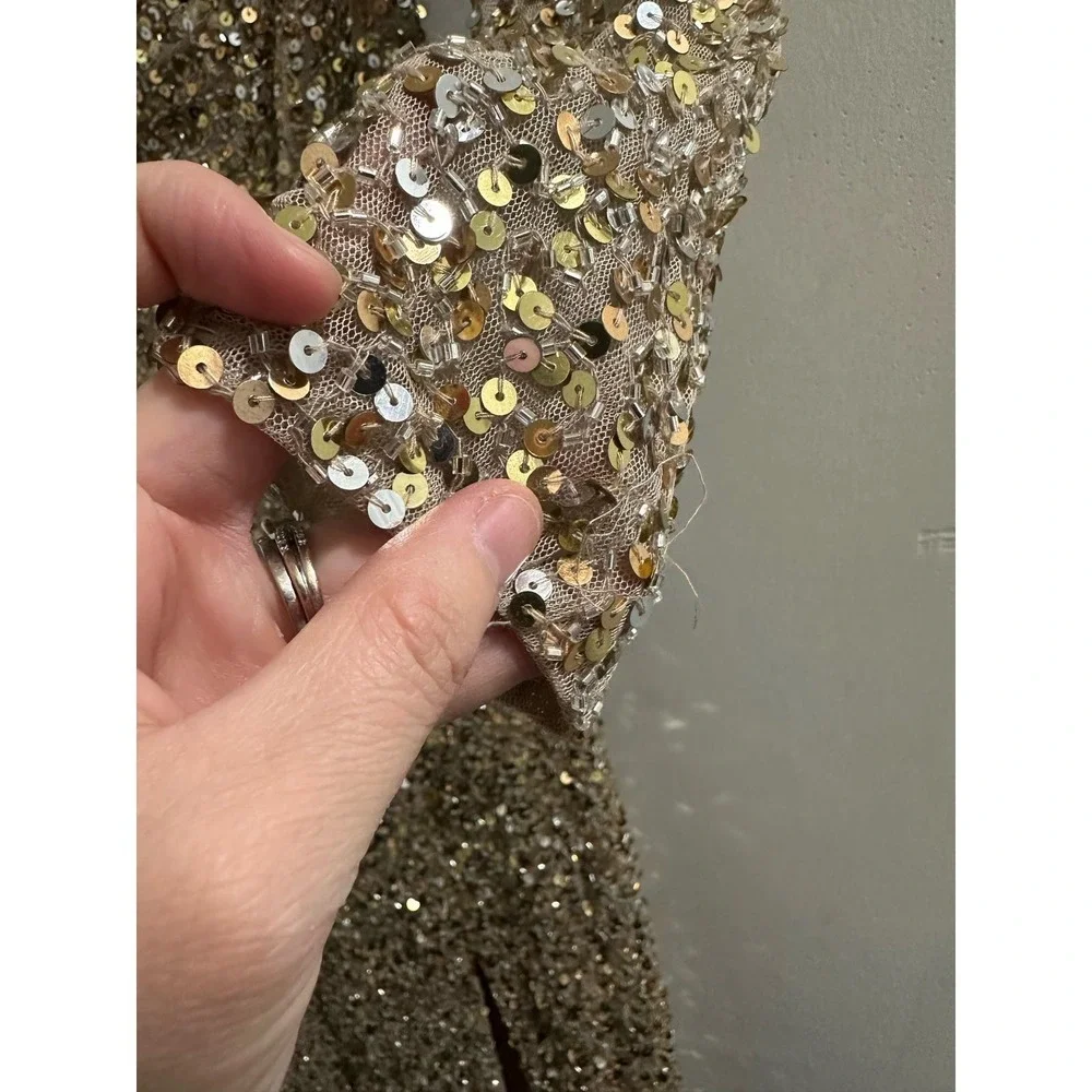 MAC DUGGAL Women's Sequined One Shoulder Evening Gown … - Picture 8 of 13